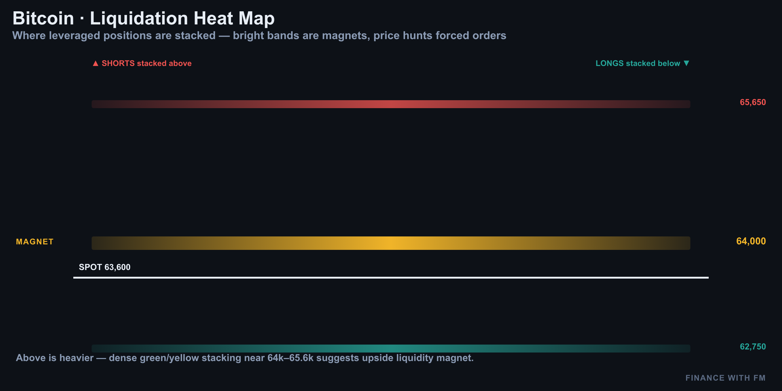 Liquidation Heatmap: The 64,000 Wall Above — Finance With FM