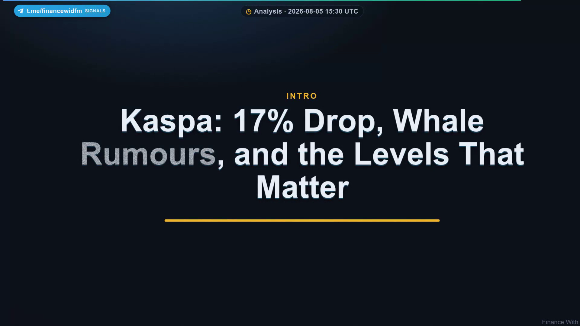 Kaspa: 17% Drop, Whale Rumours, and the Levels That Matter — Finance With FM