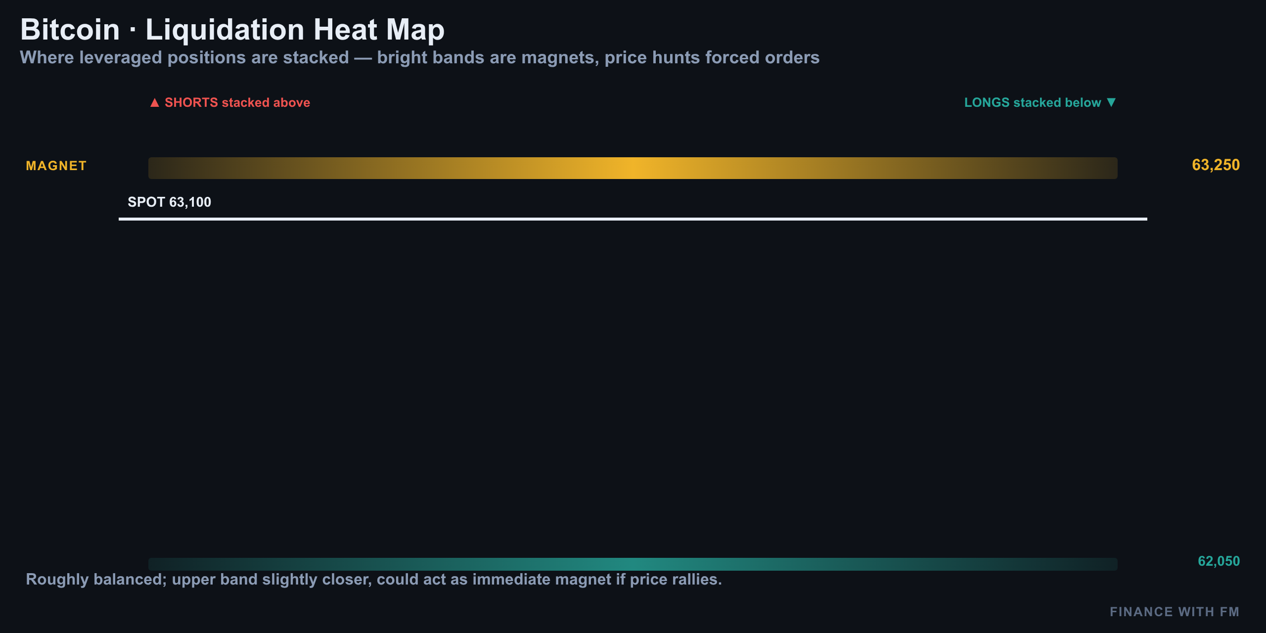 Liquidation Heatmap — Two Pools, One Magnet — Finance With FM