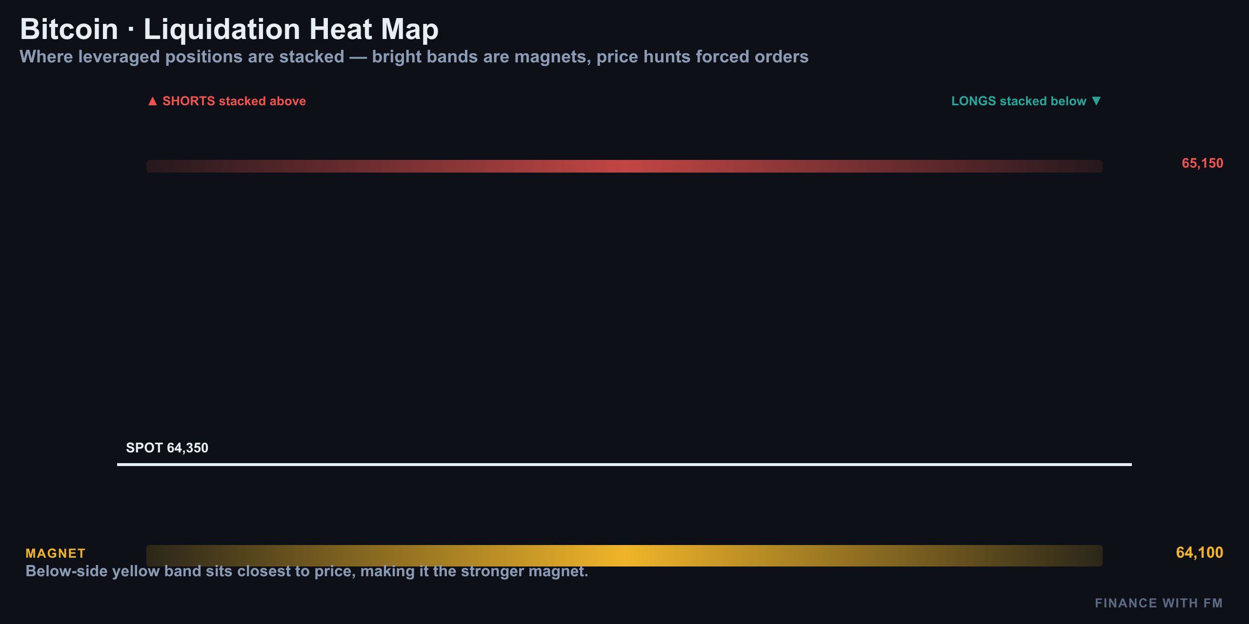 Liquidation Heatmap — The Sandwich Around Spot — Finance With FM